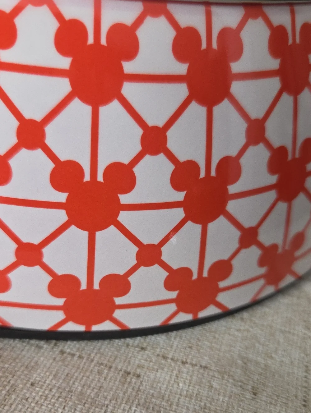 Mickey Mouse Red Deco Stainless Steel W Melamine Stand Bowl 3.25 Cups
